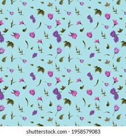 Repeat pattern with pastel background for textile and fabric design.