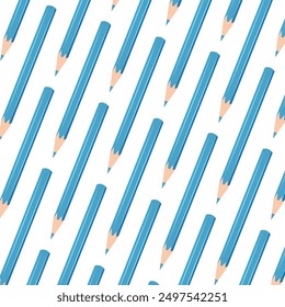 Repeat pattern with pencil. Design for  school projects, print, background. Vector illustration EPS10.