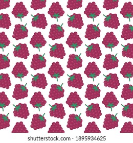 Repeat pattern of raspberries in light background