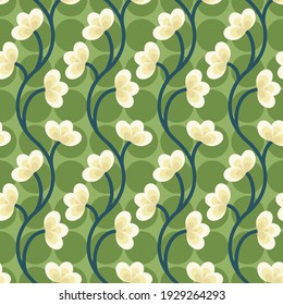 repeat pattern, seamless pattern with a design inspired by cherry blossoms.