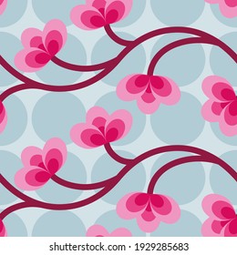 repeat pattern, seamless pattern with a design inspired by the Cherry blossoms