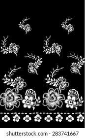 Repeat pattern.Vector design on beautiful black background.