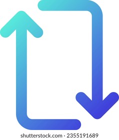 Repeat pixel perfect gradient linear ui icon. Update messenger app. Repetition of multimedia file. Line color user interface symbol. Modern style pictogram. Vector isolated outline illustration