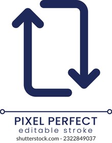 Repeat pixel perfect linear ui icon. Update messenger app. Repetition of multimedia file. GUI, UX design. Outline isolated user interface element for app and web. Editable stroke. Poppins font used