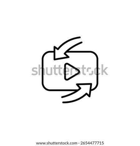 Repeat Playback Icon With Arrows, Video Loop Cycle Illustration
