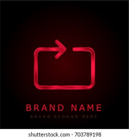 Repeat red chromium metallic logo