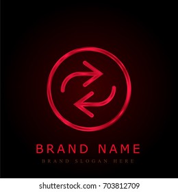 Repeat red chromium metallic logo