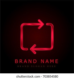 Repeat red chromium metallic logo