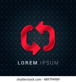 Repeat Red chromium precious metallic 3D Icon / Logo Design