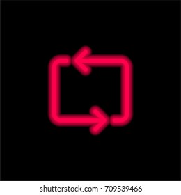 Repeat red glowing neon ui ux icon. Glowing sign logo vector