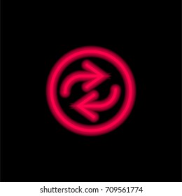 Repeat red glowing neon ui ux icon. Glowing sign logo vector