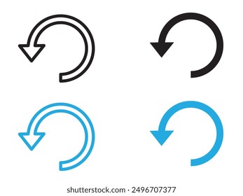 Repeat reload arrow icon black and white vector outline sign