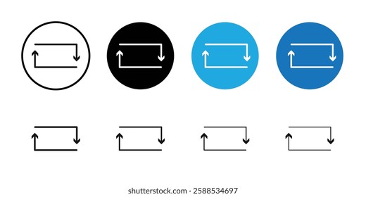Repeat reload arrow icon line art vector