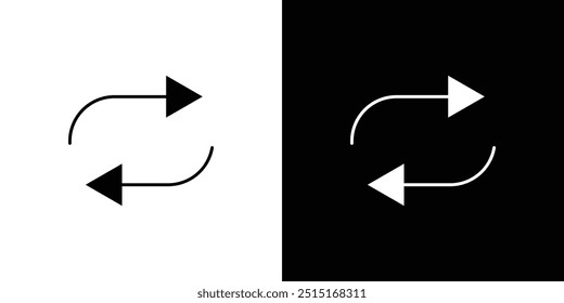 Repeat reload arrow icon Outline sign symbol set