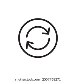 Repeat reload arrow icon Outline vector for web ui