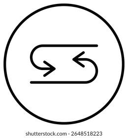 Repeat reload arrow icon Outline isolated logo mark