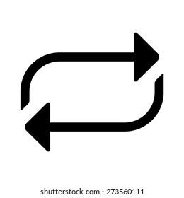 Repeat or replay song / encore line art vector icon for apps and websites