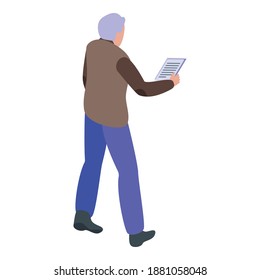 Icono de repetición de discurso de reportaje. Isométrico del icono del vector de voz de reportes repetidos para el diseño web aislado en fondo blanco