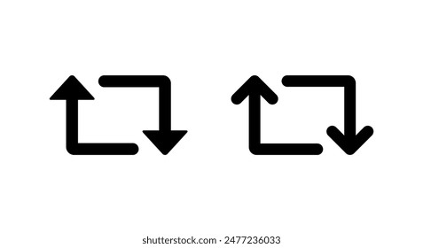 Repeat, repost icon in rounded edge style. Retweet arrow sign symbol