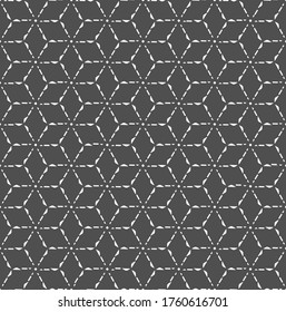 Repeat Retro Graphic Technology, Plexus Pattern. Repetitive White Vector Poly Textile Texture. Continuous East Honeycomb, Array Pattern. Fabric Repetition Texture