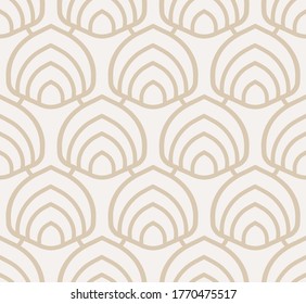 Repeat Retro Graphic Twenties Repeat Pattern. Repetitive Fashion Vector Curved Lattice Texture. Continuous Black Circle Backdrop Pattern. Creative Decoration Texture. 