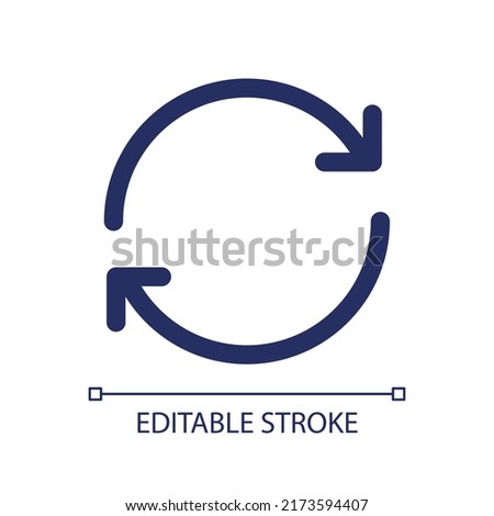 Repeat RGB color ui icon. Continuous playing of items. Media player control. Simple line element. GUI, UX design for mobile app. Vector isolated pictogram. Editable stroke. Arial font used