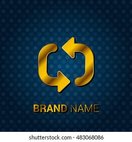 Repeat Royal Golden & Blue Metallic Premium Corporate Logo / Icon