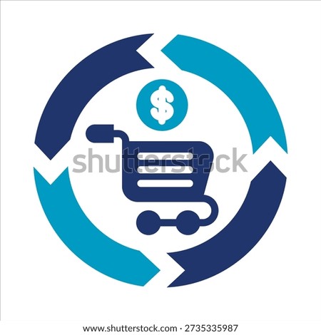 Repeat Sale Icon. Simple Vector Glyph Dual Color Illustration
