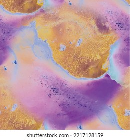 Repeat Seamless Pattern. Alcohol Ink Sun Fire. Fluid Vector Splash. Orange Holi Paint. Acrylic Ink Marble Space. Fluid Gradient Background. Liquid Marble Illustration. Hot Vector Abstract Sun Fire