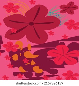 its a repeat seamless pattern made with some flowers and some abstract.