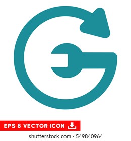 Repeat Service EPS vector icon. Illustration style is flat iconic soft blue symbol on white background.