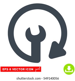 Repeat Service EPS vector pictogram. Illustration style is flat iconic smooth blue symbol on white background.