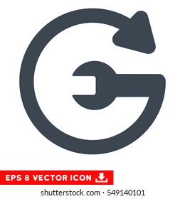 Repeat Service EPS vector pictogram. Illustration style is flat iconic smooth blue symbol on white background.