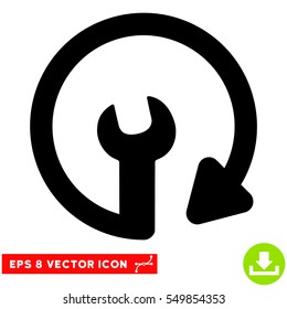Repeat Service EPS vector pictogram. Illustration style is flat iconic black symbol on white background.