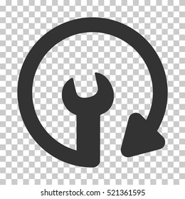 Repeat Service icon. Vector pictograph style is a flat symbol, gray color, chess transparent background. Designed for software and web interface toolbars and menus.