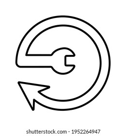 Repeat service, rotation, arrow outline icon. 