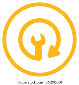 Repeat Service vector icon. Style is flat circled symbol, color, rounded angles, white background.
