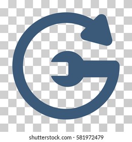 Repeat Service vector pictograph. Illustration style is a flat iconic blue symbol on a transparent background.