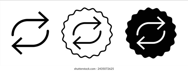 Repite el conjunto en color blanco y negro. Repetir vector de icono plano simple