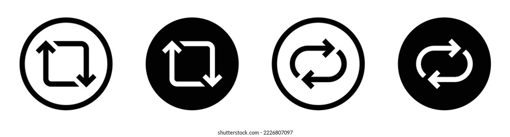 Repeat set icon. Reload icon, vector illustration