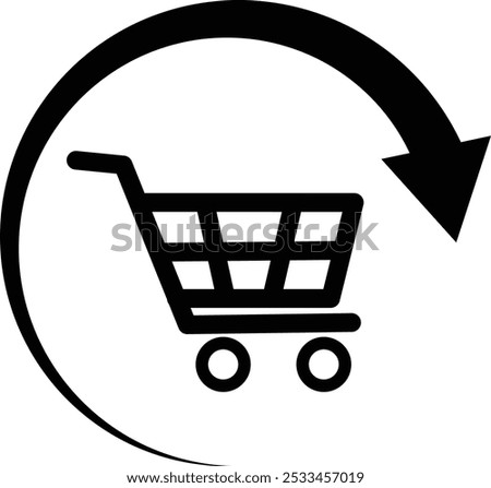 Repeat shopping cart icon. Online shopping and E-Commerce activity sign. flat style.