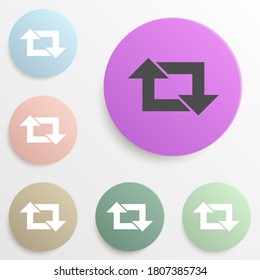 repeat sign badge color set. Simple glyph, flat vector of web icons for ui and ux, website or mobile application