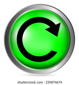 Repeat sign button on white background. Vector illustration.