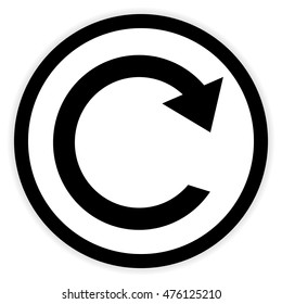 Repeat sign button on white background. Vector illustration.