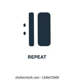 Repeat Sign Icon. Black Filled Vector Illustration. Repeat Sign Symbol On White Background. Can Be Used In Web And Mobile.