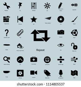 repeat sign icon.  Detailed set of minimalistic icons. Premium graphic design. One of the collection icons for websites, web design, mobile app on white background