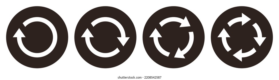 Repeat Sign, Reload Icon, Refresh, Loading, Reset Vector Symbol Set Isolated On White Background