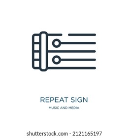 repeat sign thin line icon. reload, rotation linear icons from music and media concept isolated outline sign. Vector illustration symbol element for web design and apps.