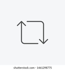 Repeat social media icon isolated on light background. Multimedia symbol modern simple vector icon for website design, mobile app, ui. Vector Illustration