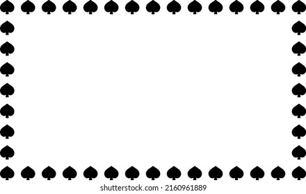 Repeat spade pattern vector frame.